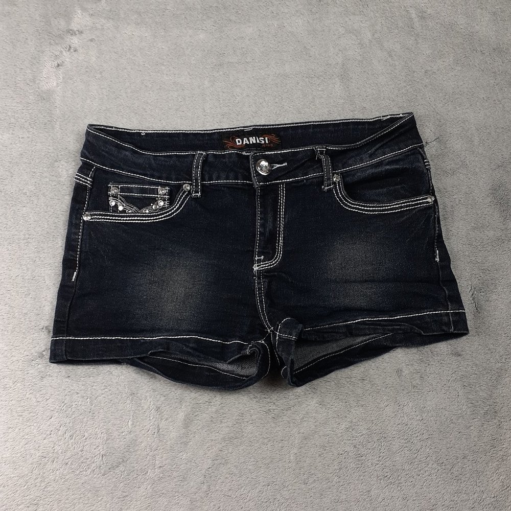 4/$25 Danisi Jeans Denim Rhinestones Studs Shorts
